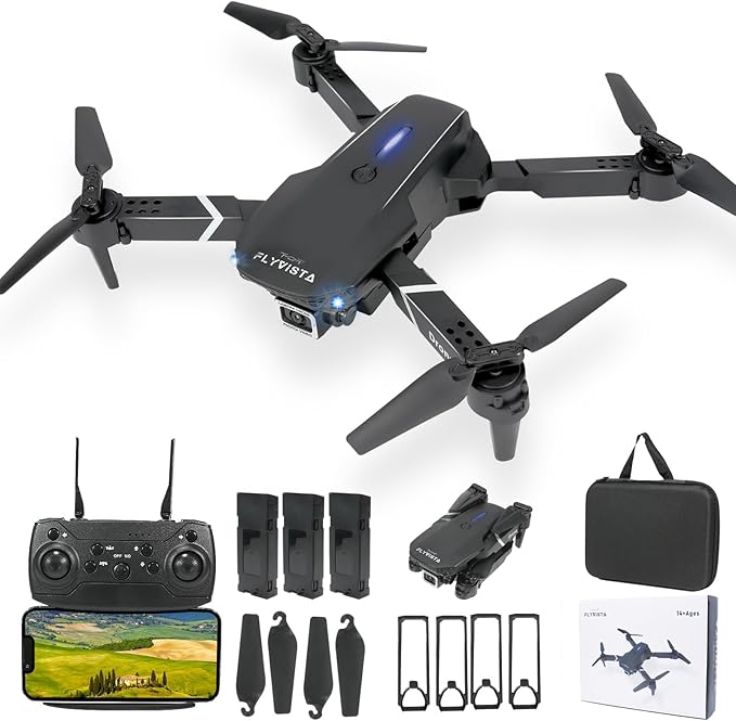 Mini Drone with Camera for Adults Kids, 1080P WiFi FPV Camera Drone with 3 Batteries
