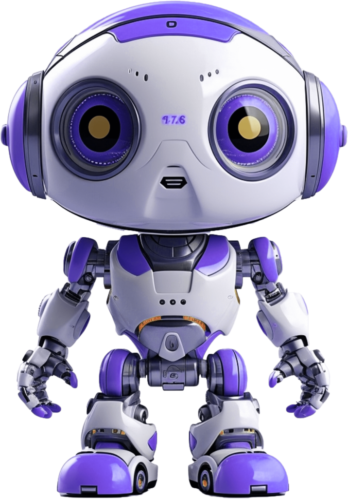AI generated image of a 3d rendered robot.