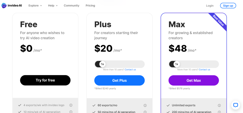 Pictory vs InVideo: Comparing pricing plans of both
