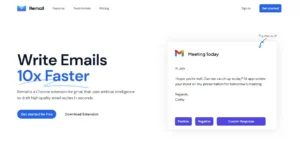 Remail ai interface. How to use remail ai to write emails.
