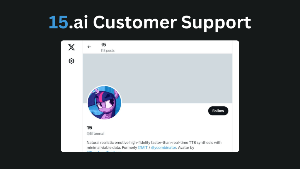 Contact 15.ai customer support to fix 15.ai not working.