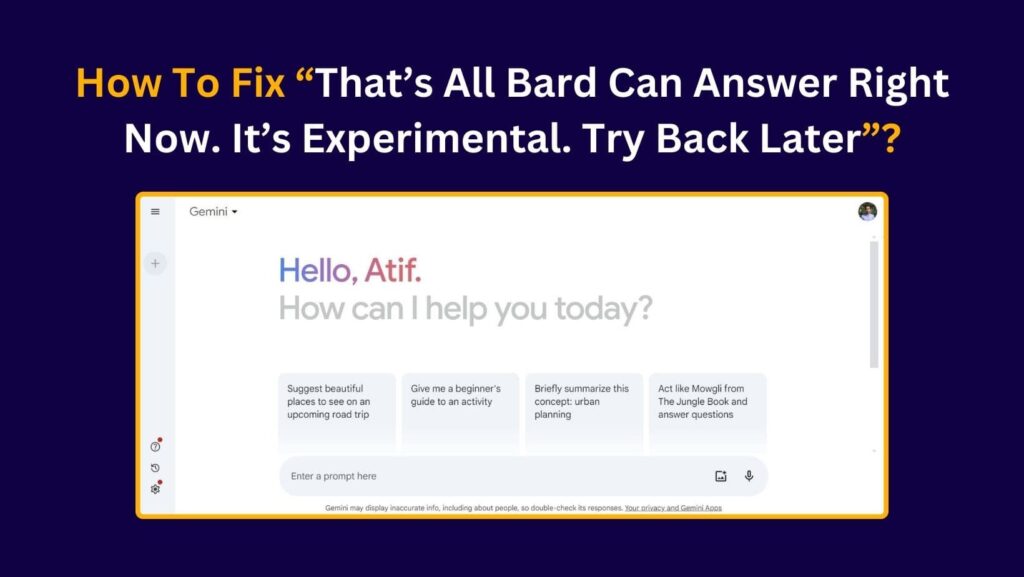 How To Fix That’s All Bard Can Answer Right Now Error?