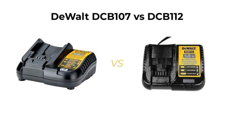 DeWalt DCB107 vs DCB112 comparison guide. Discover which charger offers faster charging and better value for your tools.